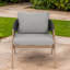 Ensemble de 4 chaises de jardin résistantes aux intempéries, structure en acier, coussins gris, style moderne en rotin.