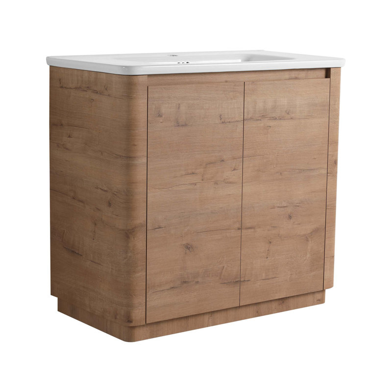 Meuble-lavabo sur pied 36 po avec lavabo en céramique et porte à fermeture en douceur 36 po