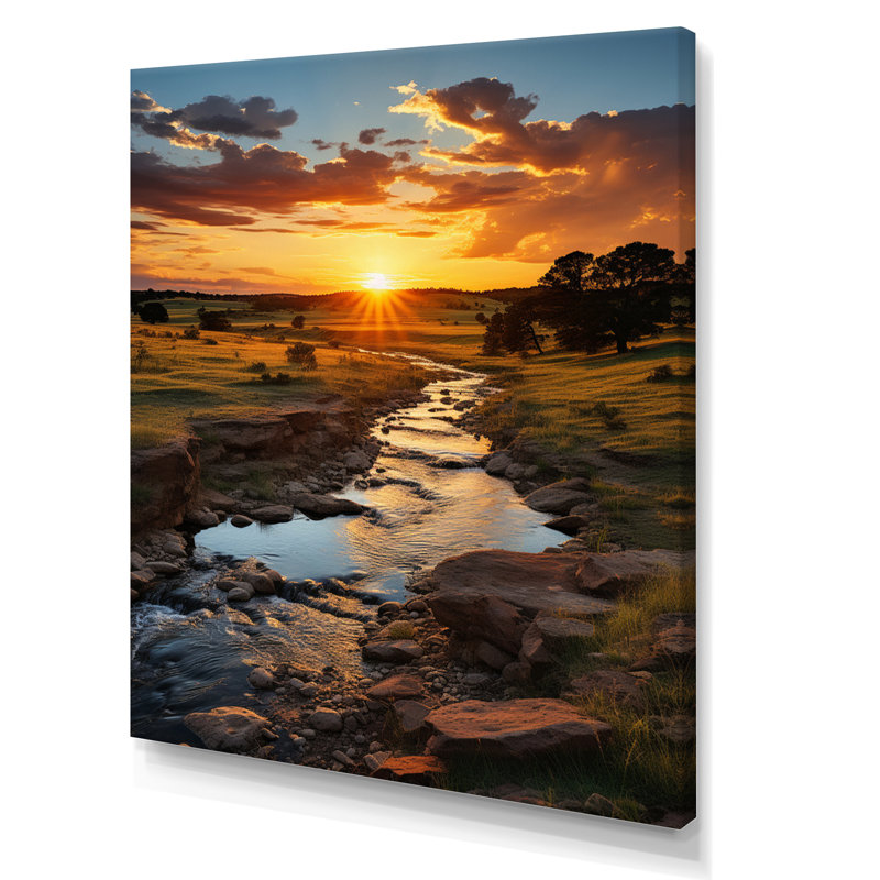 Oklahoma River Landscape I - reproduction, H 40 po x l 30 po x P 1,5 po, Toile tendue