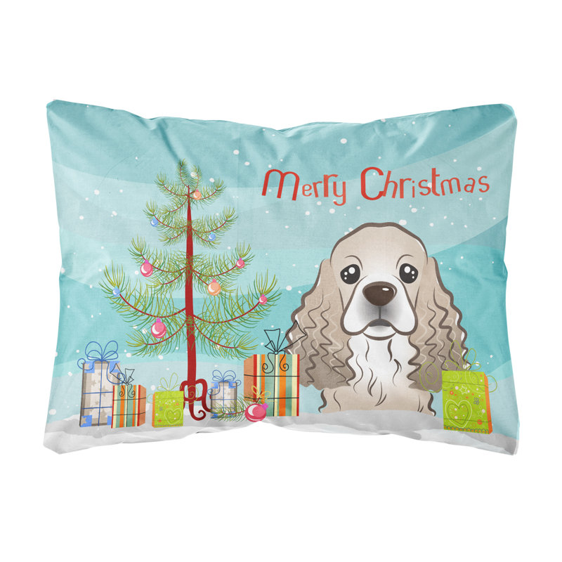  Coussin intérieur / extérieur Christmas Tree and Cocker Spaniel