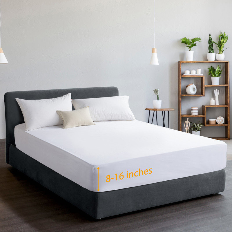 Solayne Deep Pocket Fitted Sheet Only 100% Long Staple Cotton Breathable Bottom Sheet Fits Up To 14" Deep Mattress, White