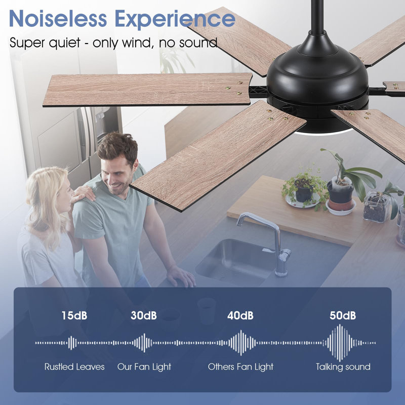 46" Black Ceiling Fans With Lights And Remote
