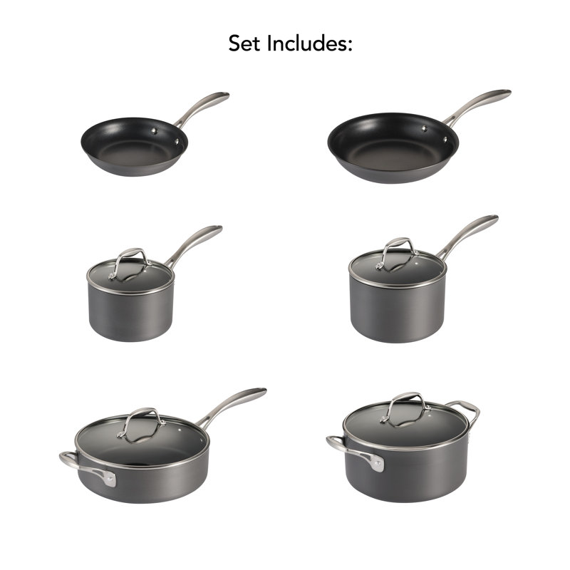 10-Piece Non-Stick Hard Anodized Aluminum Cookware Set
