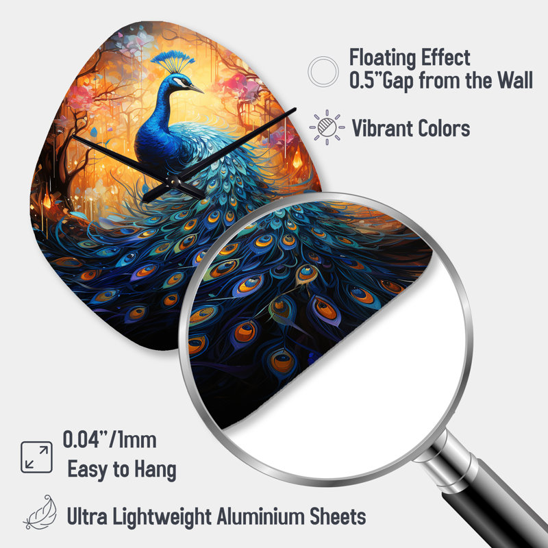 Magallon - Nebula Shape Large Blue Wall Clock - Unique Shape, Small