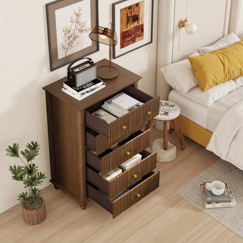 Commode 5 tiroirs 17,72 po Damarye, Noyer