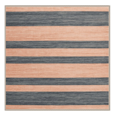 Tapis beige à rayures horizontales lavable à la machine