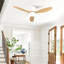 Ventilateur de plafond de 42 pouces avec lumière, conception encastrée ultra-mince, 3 pales en plastique ABS, télécommande incluse, réglage à 6 vitesses, moteur à courant continu réversible, fonctionnement silencieux, idéal pour les chambres à coucher, intérieur / extérieur