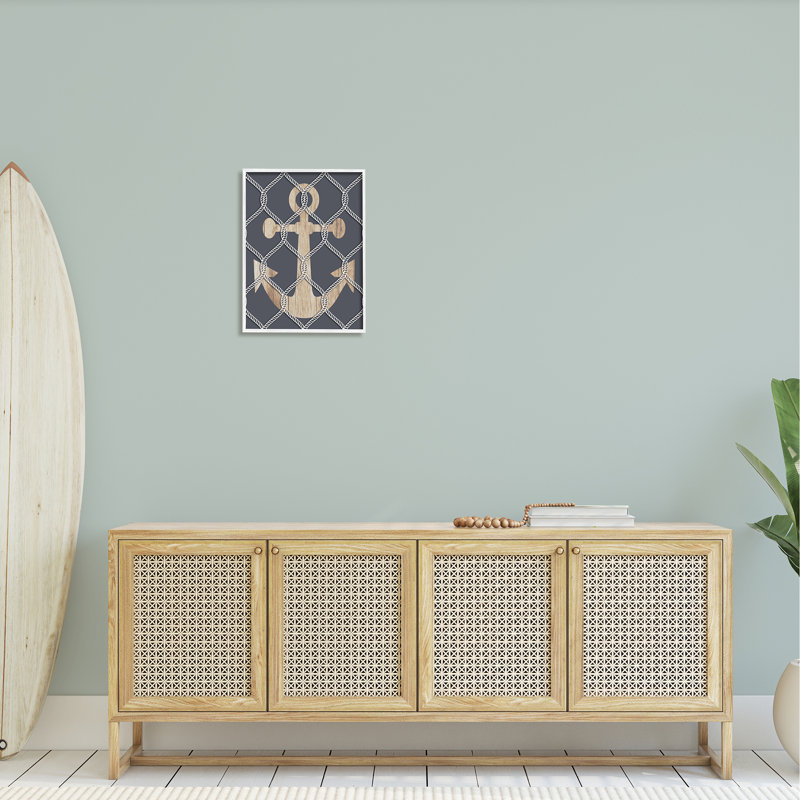 Art nautique, art giclée encadrée par ancre nautique par Lil 'Rue, H 20 po x l 16 po x P 1,5 po