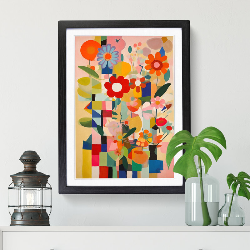 FRM-V0523-1655X Orphism Flowers Vol.3 - Picture Frame Print, 46cm H x 34cm W x 2cm D, Black
