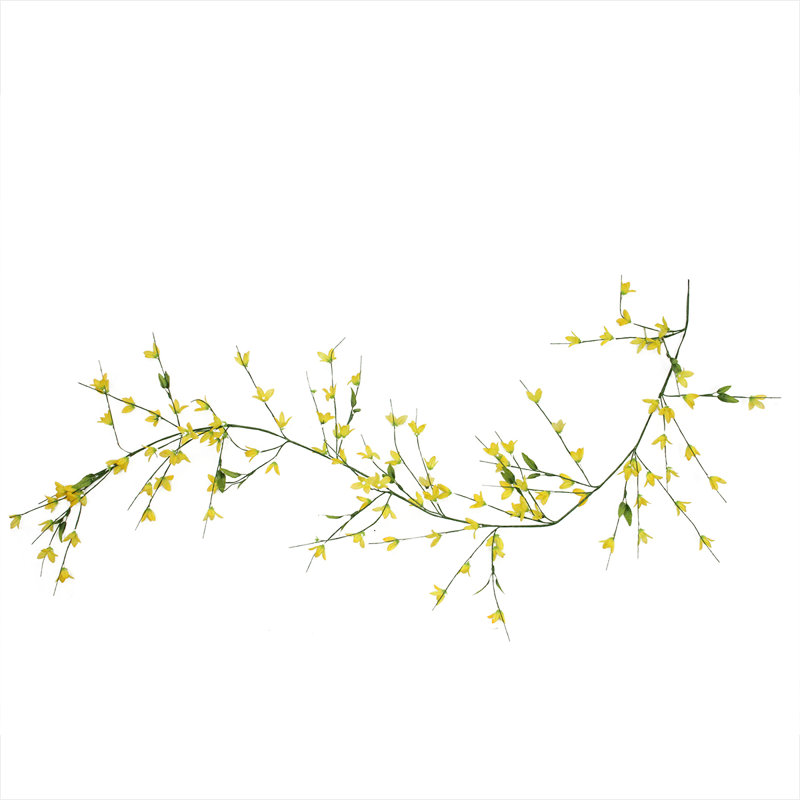 Guirlande de printemps 5 pi x 2 po à fleurs artificielles - Jaune