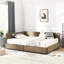 Lit de jour confortable en velours - et pour plus de confort, brun-130155391