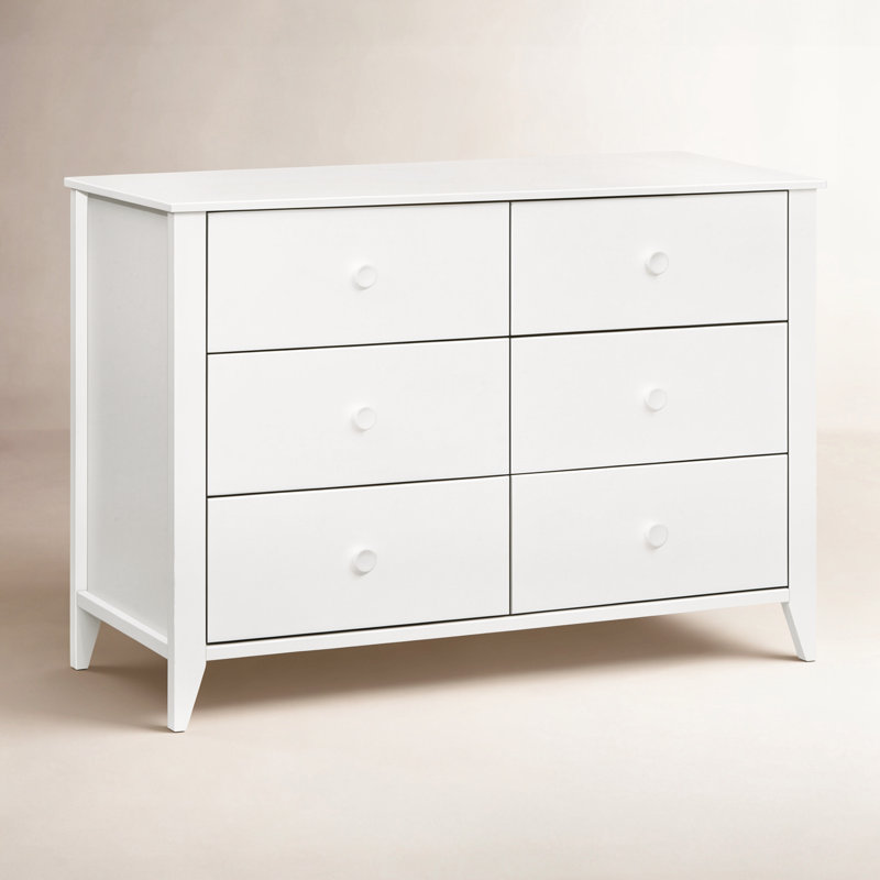 Sprout 6 Drawer Double Dresser, White