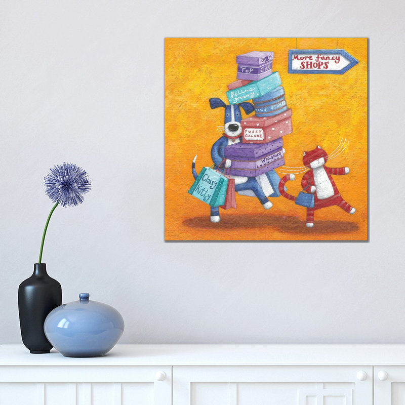 Shop Till He Drops by Peter Adderley - Wrapped Canvas Gallery-Wrapped Canvas Giclée, 45.72 cm H x 45.72 cm W x 1.91 cm D