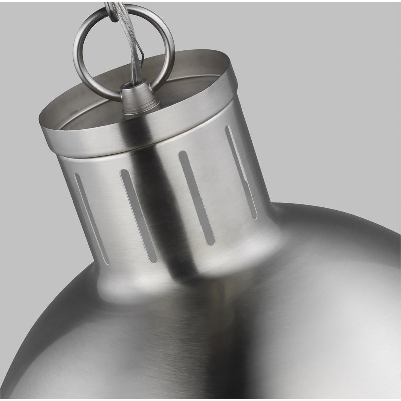 Hanks 1 - Light Pendant, 11.63" H x 8.13" W x 8.13" D, No , Brushed Nickel