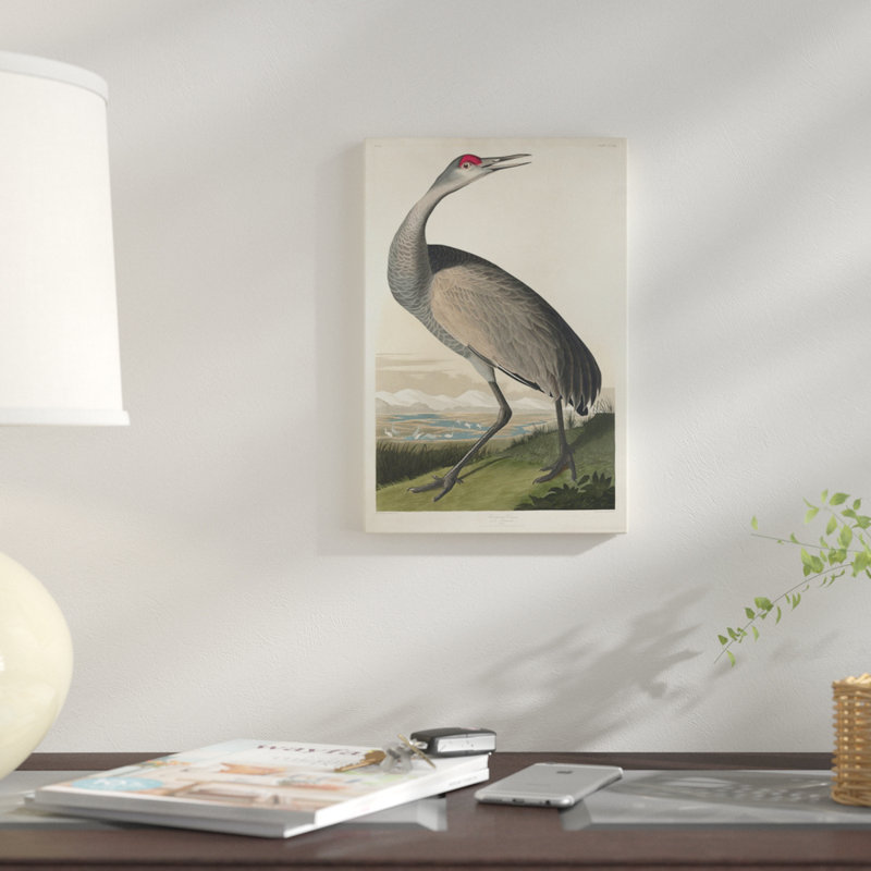 « whooping grues », reproduction d’impression sur toile, H 18 po x l 12 po x P 1,5 po, Pas de tapis, Toile tendue