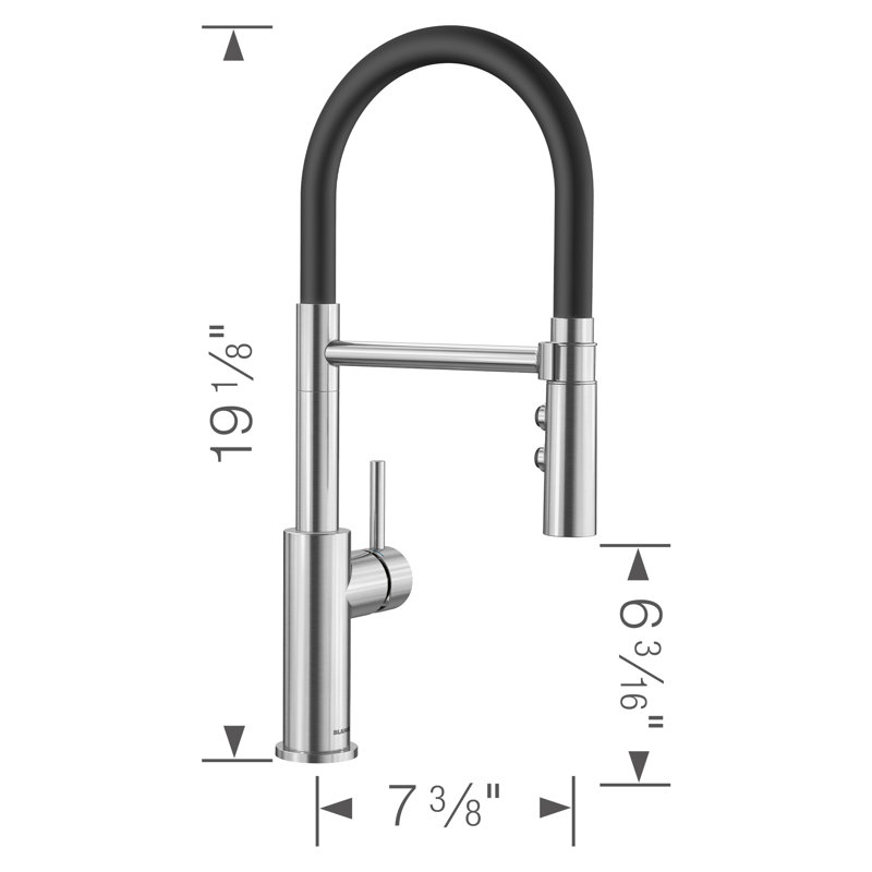 Catris Flexo Semi-Pro Pull-Down Dual-Spray Kitchen Faucet, PVD Steel