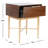 Elegant & Modern Sandoz 19'' W Nightstand –Oak Wood with Sleek Gold Metal Accents for Modern Bedroom-1940251680