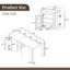 Table de salle à manger extensible avec 3 rallonges amovibles, îlot roulant, prises de courant, armoire de rangement, noir et marbre blanc-2100083175