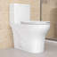Toilette une pièce, 1,1 / 1,60 GPF écoénergétique à double chasse allongée et à hauteur de plancher, toilette standard de taille standard avec siège à fermeture douce incluse, blanc brillant