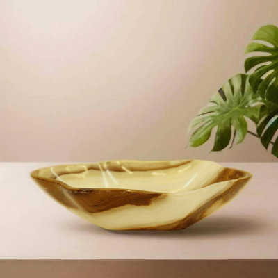 Centre de table en onyx beige Deimos