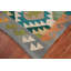 Tapis de couloir oriental géométrique en laine Kilim 3 x 13