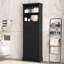 Grande armoire de rangement noire avec 3 tiroirs et tablettes réglables pour salle de bain, bureau, bureau et intérieur, panneau de fibres à densité moyenne avec finition peinte-1831939047