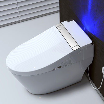 Auto Open/Close Smart Bidet Toilet with Built-in Tank, ADA Height, Auto/Blackout Flush, Heated Seat -  WoodBridge, B0960S