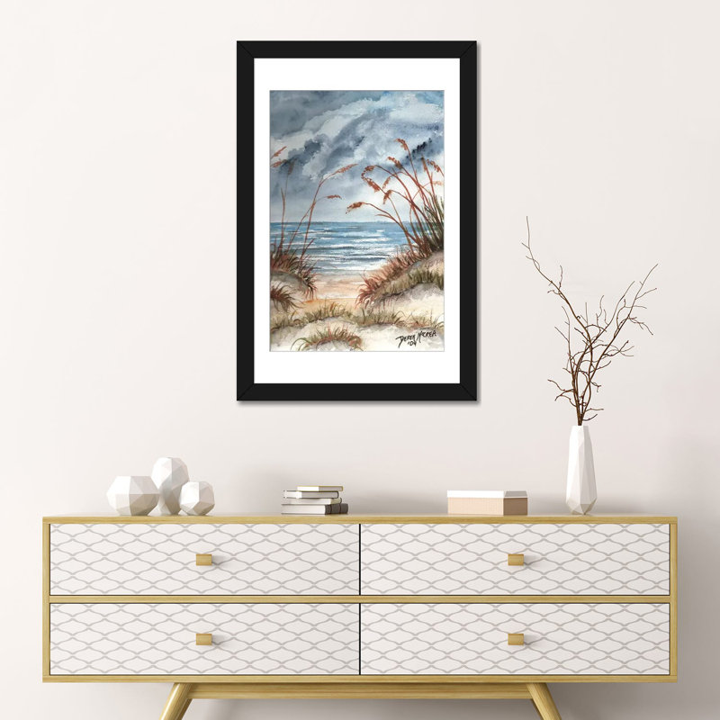 « sable des dunes », reproduction sur toile, H 24 po x l 16 po x P 1 po, Papier beaux-arts encadré noir, Blanc