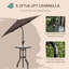 Ensemble de mobilier de patio 4 pièces, 2 chaises pliantes, parasol à angle réglable, table de salle à manger en verre trempé texturé Wave