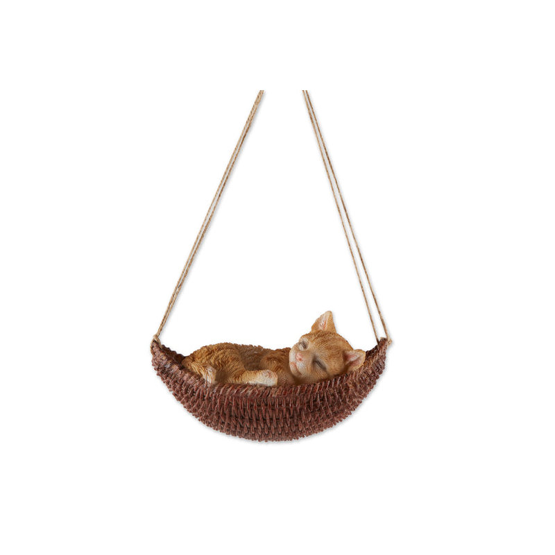 Chat sieste sur figurine hamac