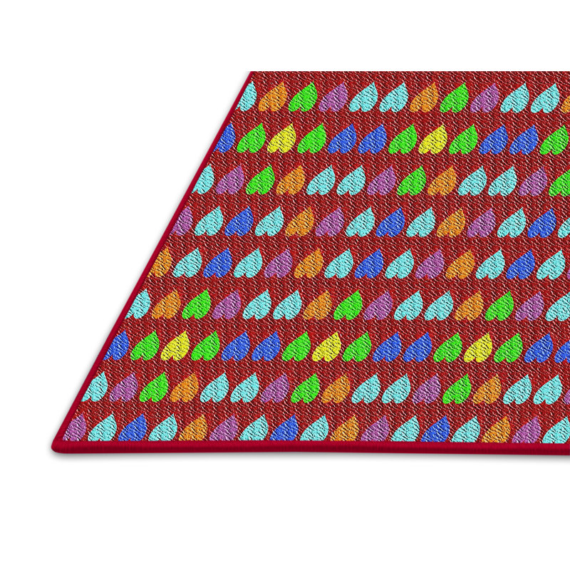 Rouge Tapis décoratif Scholten, Rectangle 5 pi x 7 pi