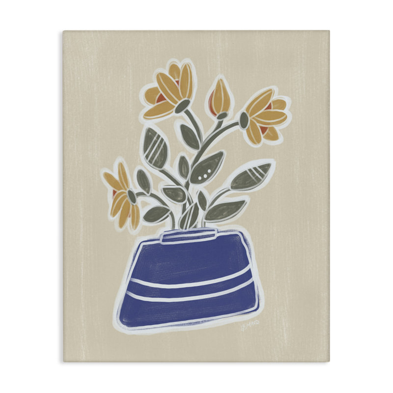 «April Spring Daisy Vase Canvas» par Beki Marquardt, H 20 po x l 16 po