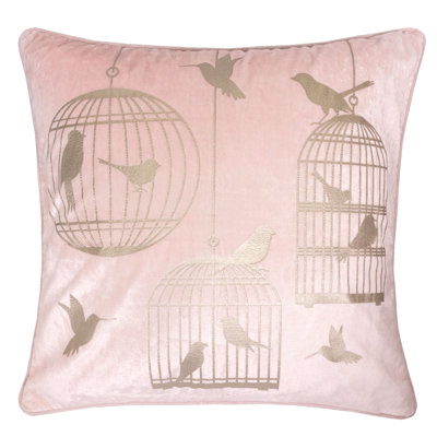  Coussin en velours Bird Cage