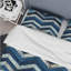 Ensemble de housse de couette moderne à chevrons bleus et argentés II-109155253