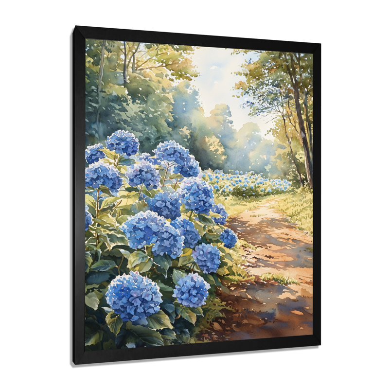 Lamendola - art mural floral, Noir, H 20 po x l 12 po, Reproduction encadrée sans passe-partout