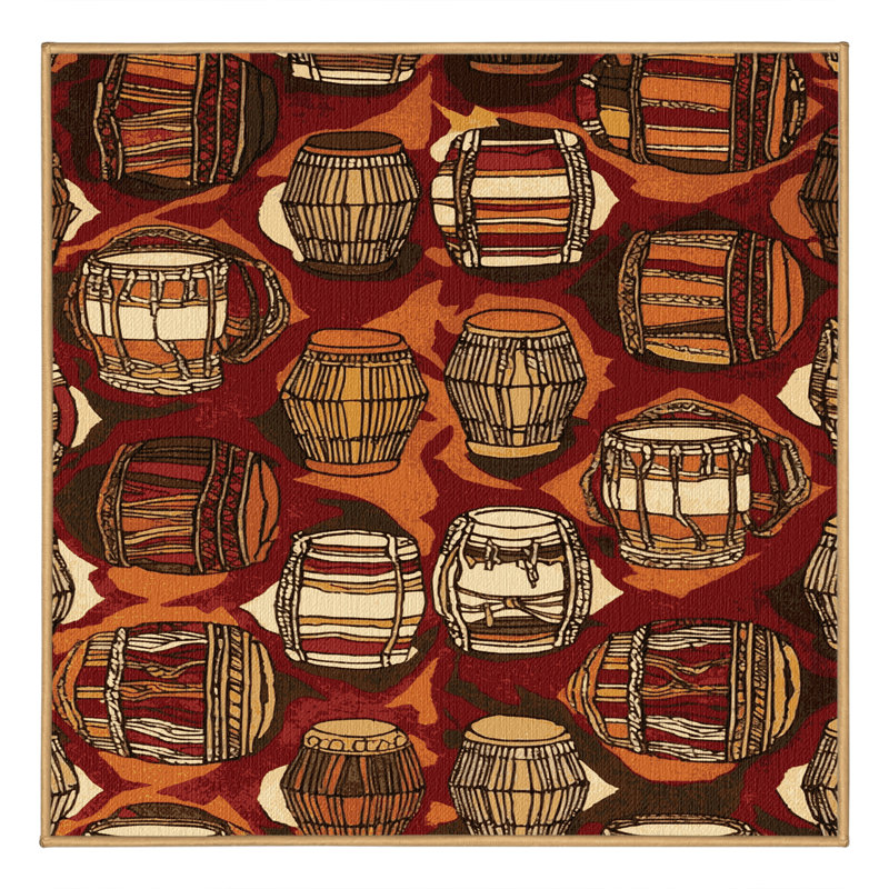  Tapis lavable de musique djembé, Rectangulaire 2 pi x 3 pi