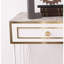 Console Inge, table d'entrée, table Hoyer avec pieds en métal et base en bois Inge 