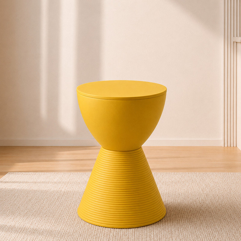 Table de bout tambour en sablier Durant Durant, Jaune, Set of 4
