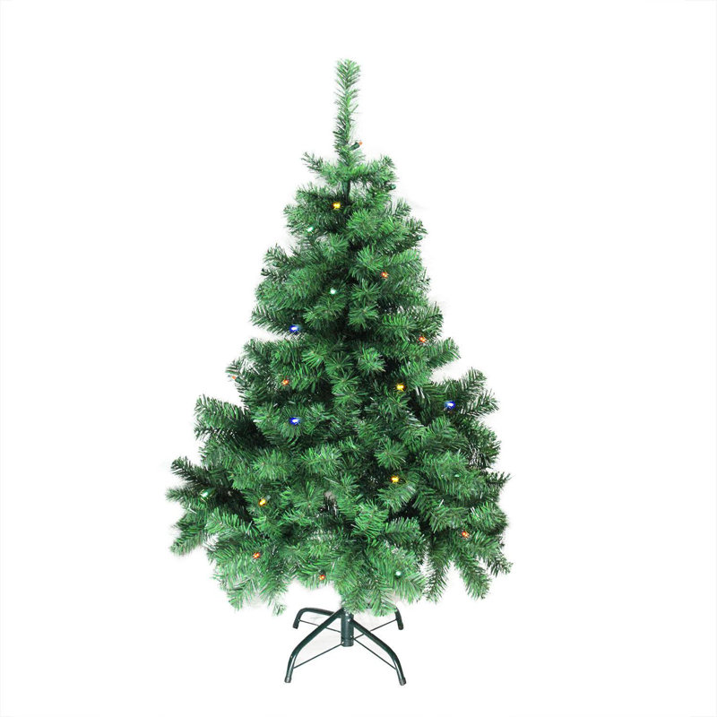 Tiny Green Fir Christmas Tree with Multicolor LED Lights