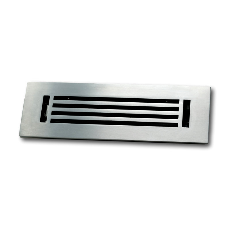 Couvercle d'évent linéaire en aluminium avec registre Madelyn Carter - registre de plancher et de mur, Satin brossé