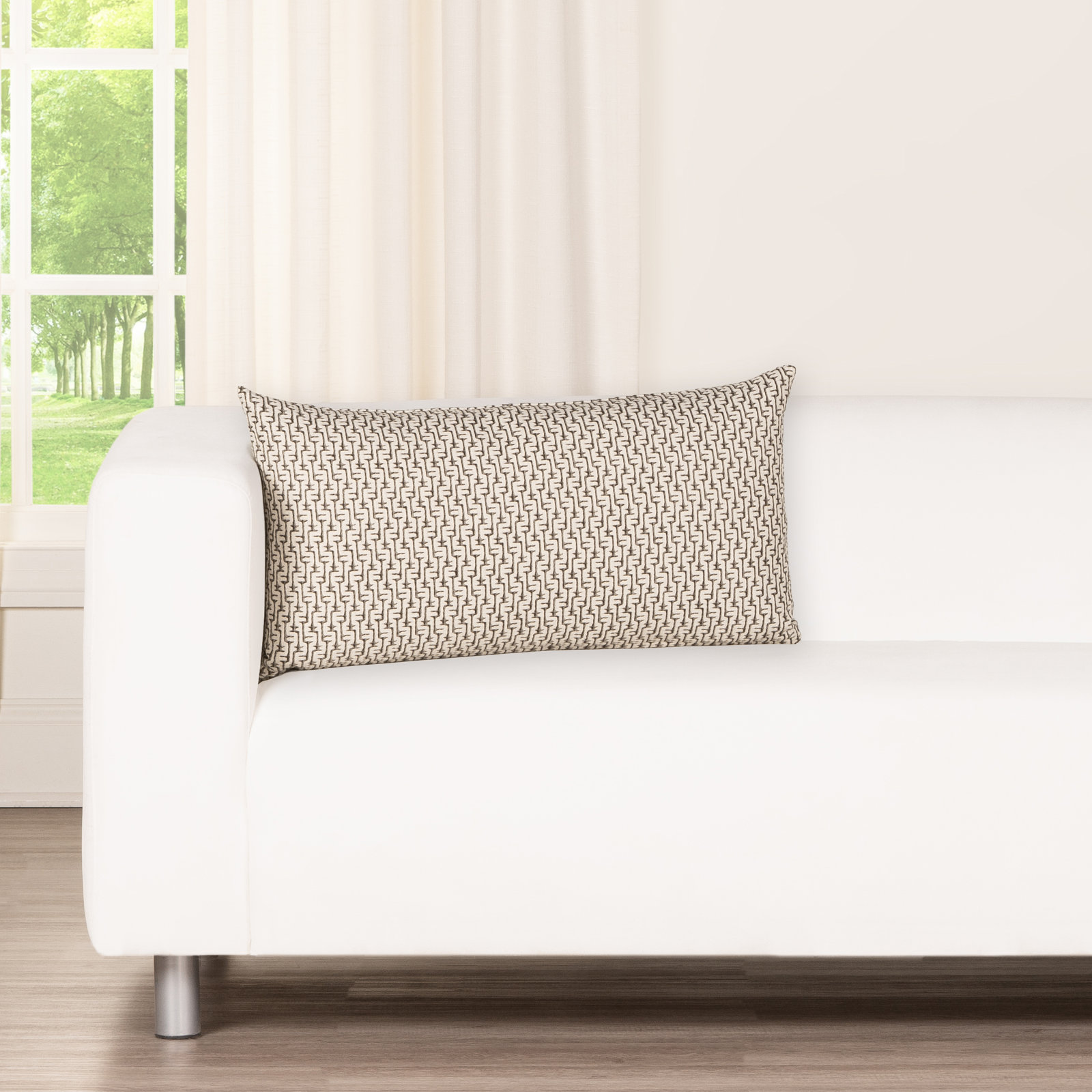 Cascade Geometric Accent Pillow, Polyester, Rectangle 14"H x 36"W, Gray
