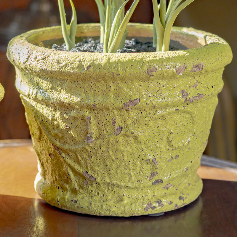 Harrami Handmade Ceramic Pot Planter, Antique Green
