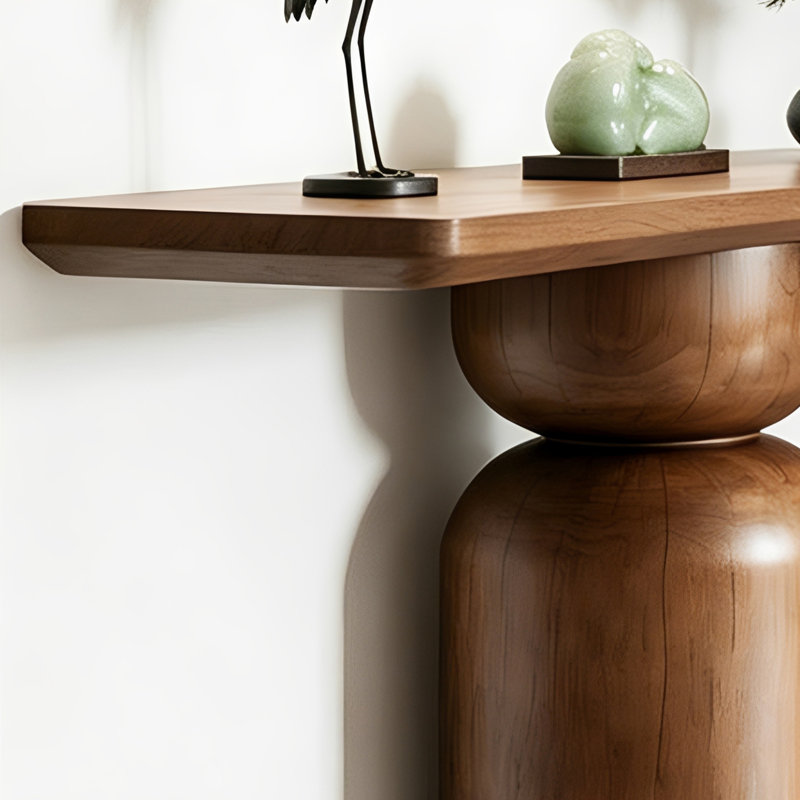 Console brune simple de style Wabi-sabi., 29.5" H x 47.2" W x 11.8" D