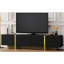 Meuble télé et centre de divertissement de luxe noir, grand rangement en MDF de style moderne