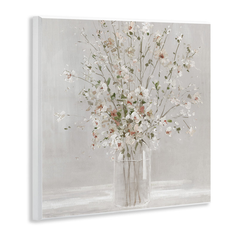 Art sur plaque murale "Vase de fleurs blanches" par Sally Swatland