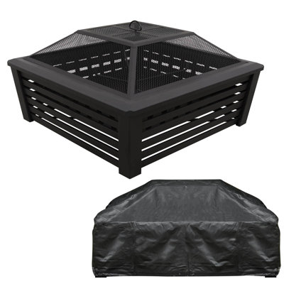 Perras Square Metal Wood Burning Smokeless Fire Pit