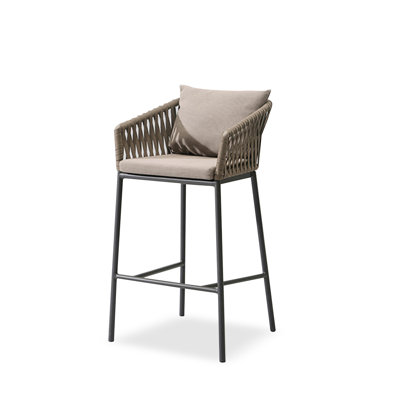 41.34" Gray Trapezoidal Metal Bar Stools
