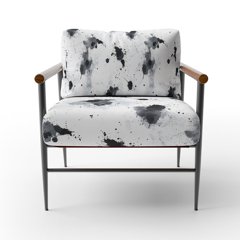 Chaise rembourrée Abstract, Bras ronds bruns
