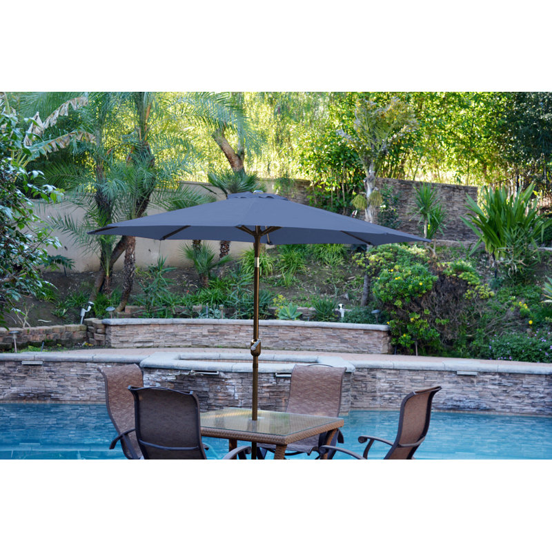 Cassian 105'' Market Umbrella, Blue, Champagne