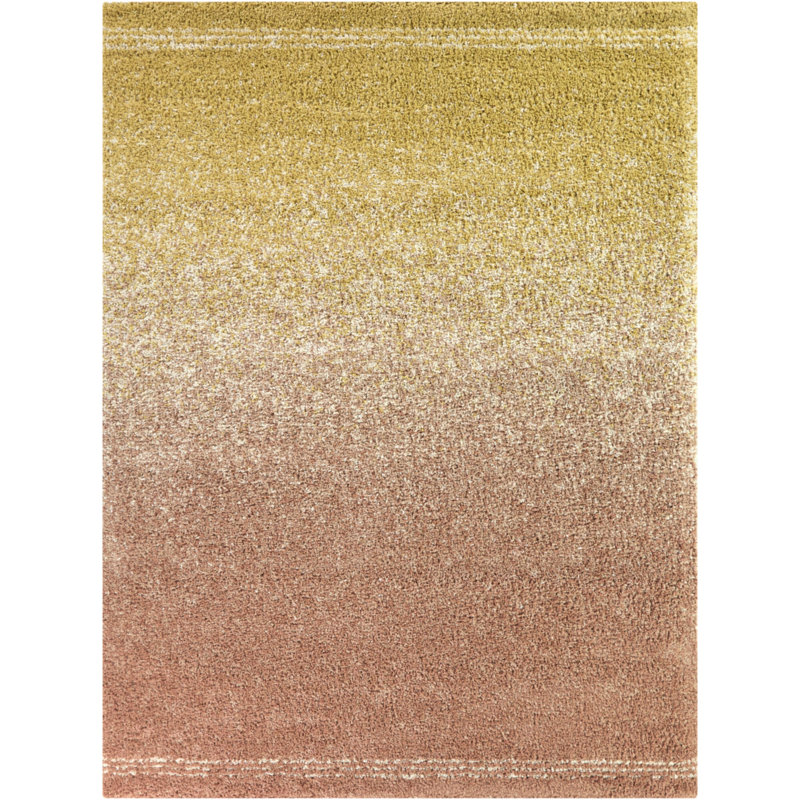 Norrisa Orange Gradient Shag Area Rug, Rectangle 5'3" x 7'